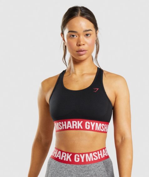 Staniki Sportowe Gymshark Flex Damskie Czarne | PL 286WGL